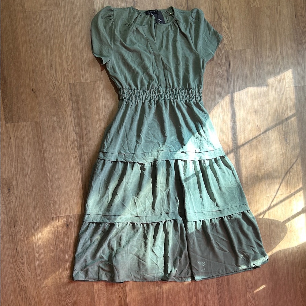 Rachel Zoe Sage Midi Dress Pockets Ankle Length